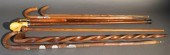 SEVEN ASSORTED WOOD WALKING STICKS/CANESSeven