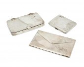 THREE MEXICAN SILVER POCKET CASESThree