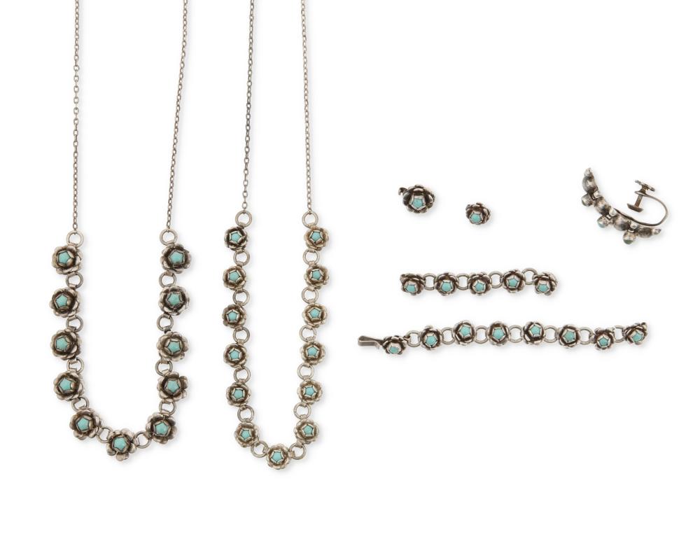 A GROUP OF SILVER AND TURQUOISE 3c74c8