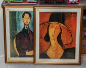 A PAIR OF COLORFUL PRINTS, AFTER MODIGLIANI