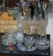 A SELECTION OF GLASSWARE Comprising