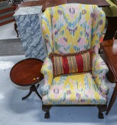 CHIPPENDALE REVIVAL WING CHAIR & OCCASIONAL