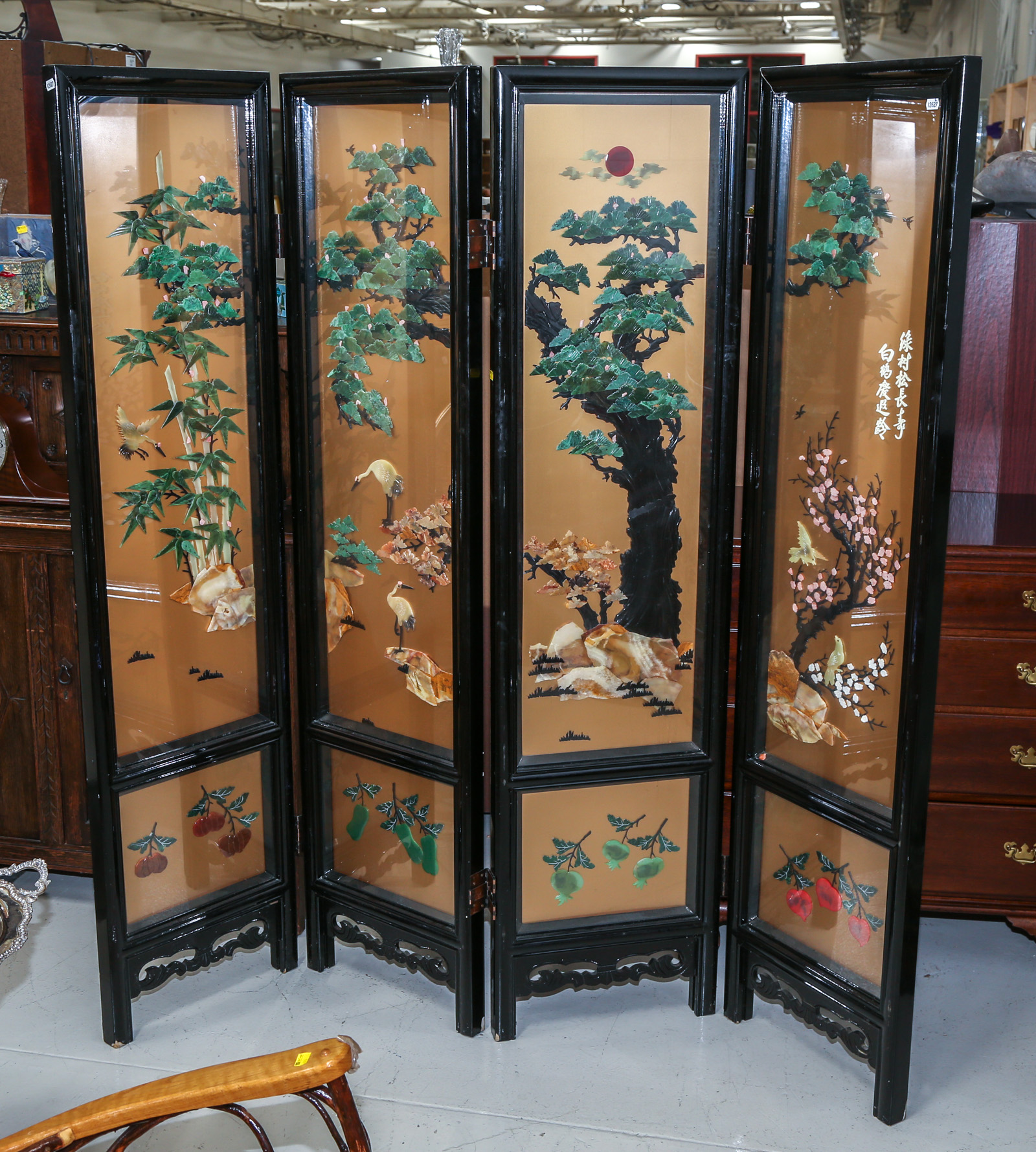 CHINESE FOUR FOLD ROOM DIVIDER 3c76b3