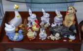 GROUP OF ANIMAL & OTHER DECORATIVE FIGURES