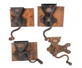 Four cast iron wall/post mount coffee
