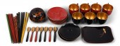 JAPANESE LACQUER AFTER DINNER SET, IN