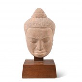 CAMBODIAN KHMER STONE HEAD OF THE BUDDHA,