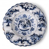DELFT BLUE AND WHITE FLUTED EARTHENWARE