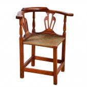 Cherry Chippendale corner chair with