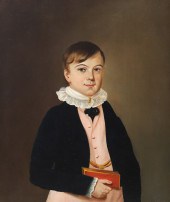 19th C portrait of a young boy, oil