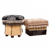(2) Contemporary upholstered footstools,