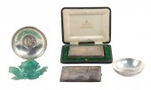 (5) Sterling cases, coin bowls and enamel