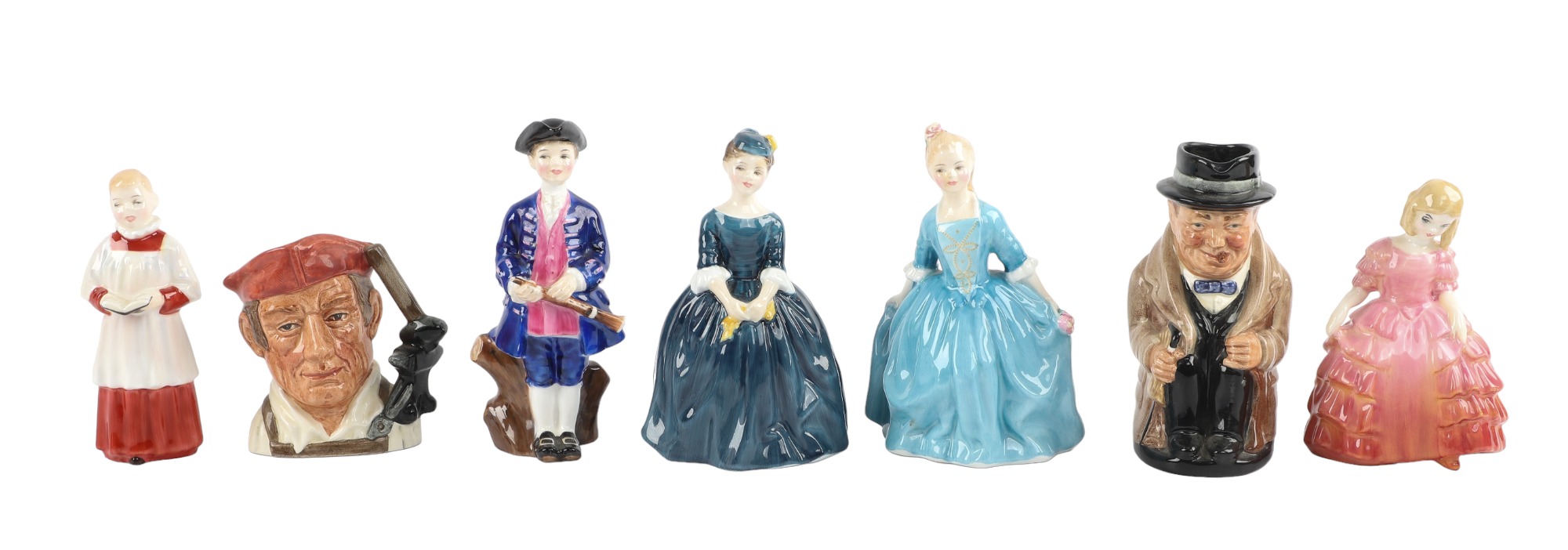  7 Royal Doulton porcelain figurines 3ca628