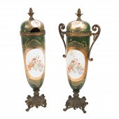 Pair of unmarked Victorian porcelain