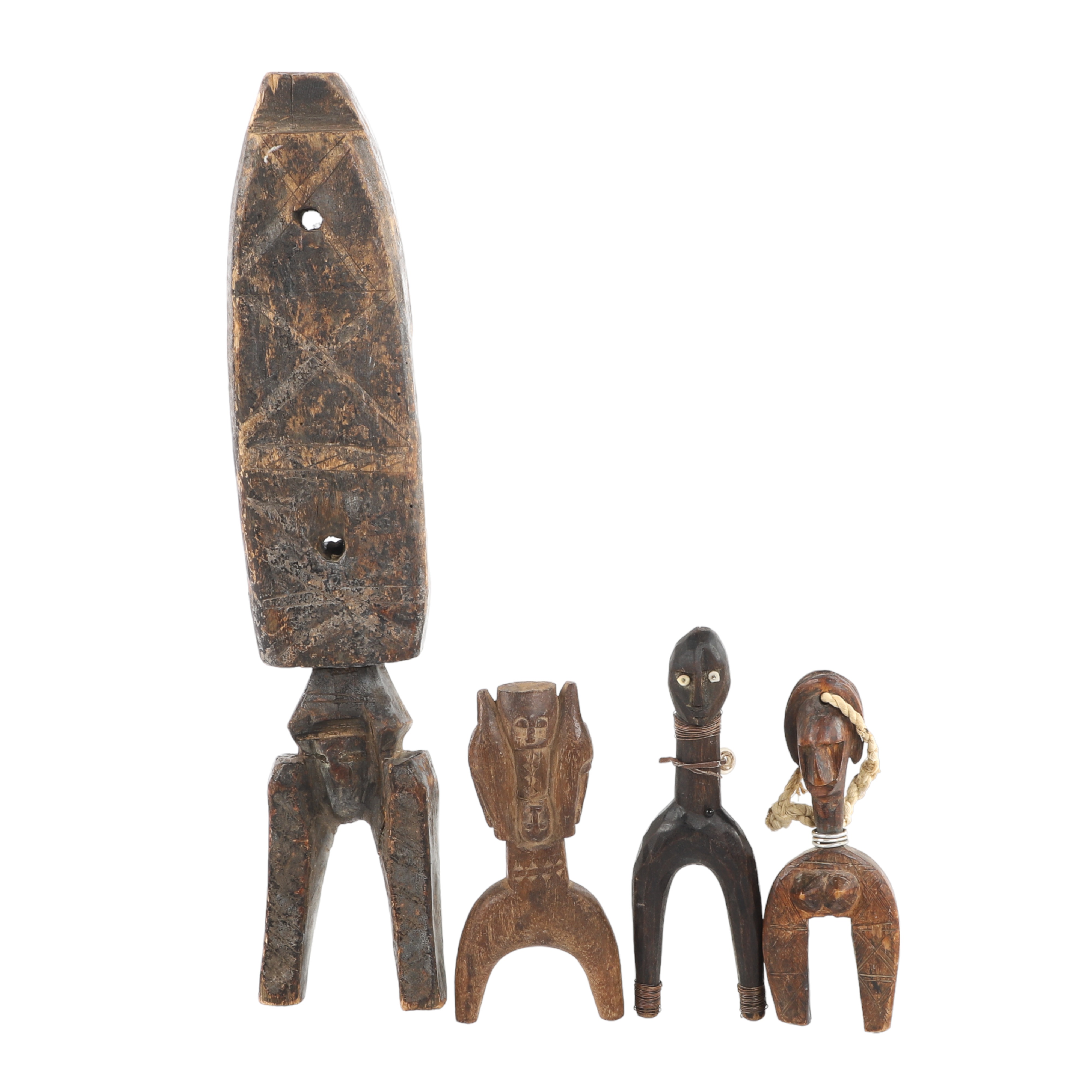  4 African carved wood figural 3ca6b2