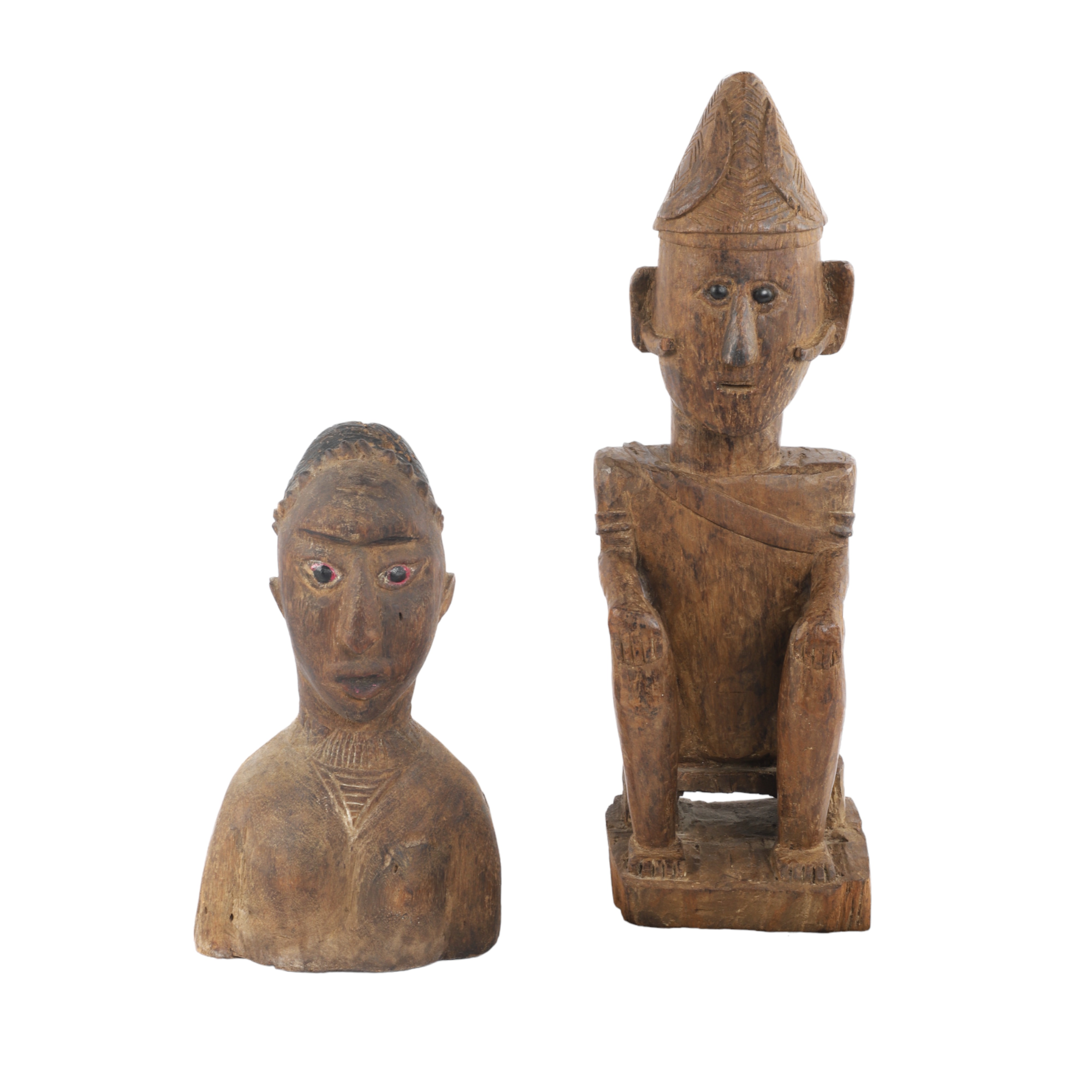  2 Carved wood African figures  3ca6b0