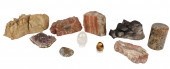 Crystal, rock and petrified wood group