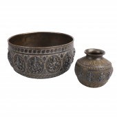 Thai silver plated Brass Carved Bowl
