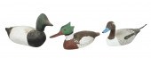 (3) Carved wood duck decoys, c/o Drake