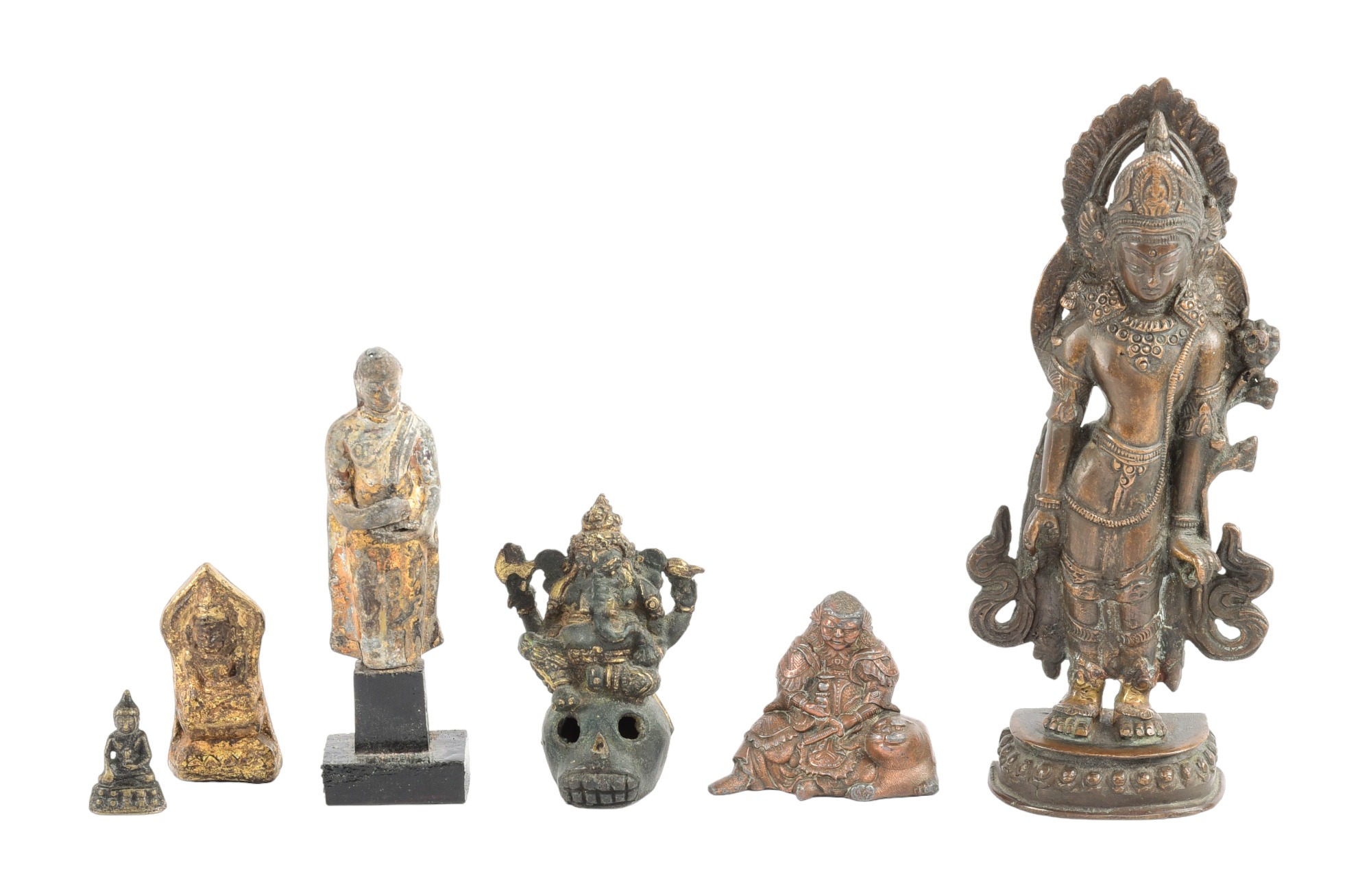  6 Asian deity figures unmarked  3ca6ee