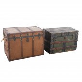 (2) trunks, one Belber with brown leather