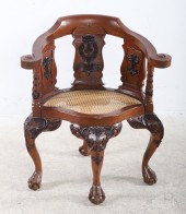 Chippendale style mahogany carved and