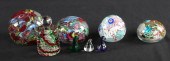 (8) Art glass paperweights to include