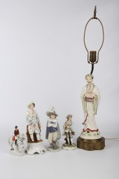 (5) Porcelain male figurines, c/o Nao