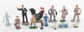 (13) Cast metal painted figures including