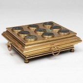 BRASS WINE COOLER7 x 21 1/4 x 18 in.

Condition

Scattered