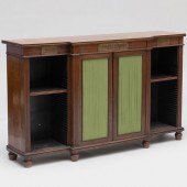 REGENCY BRASS-INLAID ROSEWOOD SIDE CABINETFitted