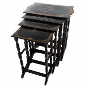 EDWARDIAN PAINTED NESTING TABLES Early