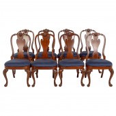 EIGHT ETHAN ALLEN MAHOGANY DINING CHAIRS