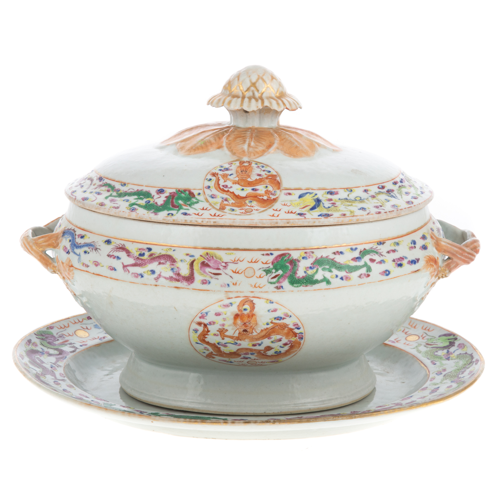 CHINESE EXPORT SOUP TUREEN STAND 3caf14