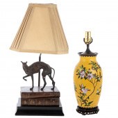 TWO DECORATIVE TABLE LAMPS 20th century;