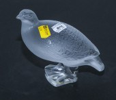 A LALIQUE GLASS BIRD 11612 marked