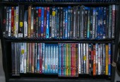 TWO SHELVES OF ASSORTED DVDS & BLU-RAYS