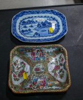 TWO CHINESE EXPORT WARE SERVING DISHES