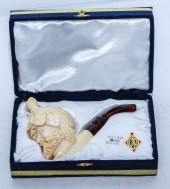 CONTINENTAL CARVED MEERSCHAUM PIPE With