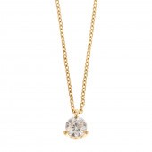 AN 18K DIAMOND SOLITAIRE NECKLACE BY