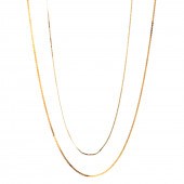 TWO 14K YELLOW GOLD SERPENTINE LINK