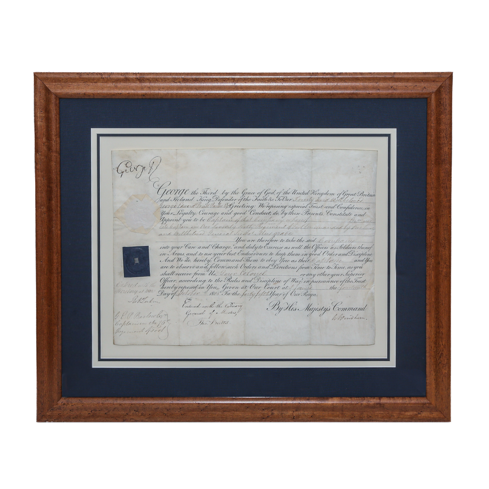 KING GEORGE III SIGNED COMMISSION  3cb723