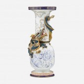 Keller et Guérin. Tall vase with dragon.