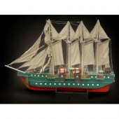 A VERY LARGE WOODEN MODEL SHIP. More