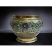A JAPANESE BRONZE ENAMEL CHAMPLEVE INLAID