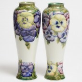 Pair of Macintyre Moorcroft Pansy Vases,