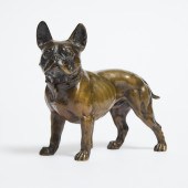 Patinated Bronze Model of a French Bulldog,