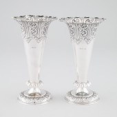 Pair of Late Victorian Silver Trumpet