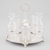 George III Silver and Cut Glass Eight-Bottle