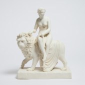 English Parian Figure Group of Una